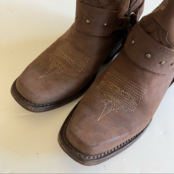 Old Corral Brown Leather With Tan Floral Embroidery Cowboy Boots. Size 9.5T - Picture 8 of 14